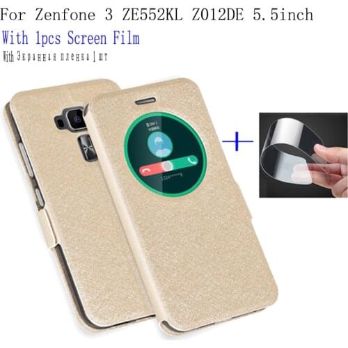 Smart View Window case For ASUS Zenfone 3 ZE552KL Z012DE Case Cover flip PU Leather Shell Zenfone3 phone cases back cover