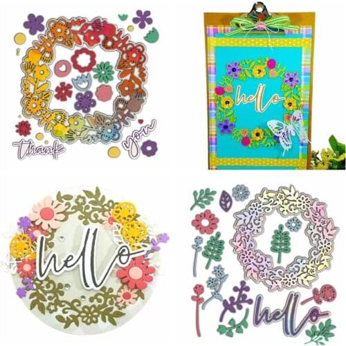 Flower Wreath Decorative Embossing Papercard Crafts Die 2021 Circled Flower Scrapbook Die Cuts for Diy Scrapbooking Photo Album