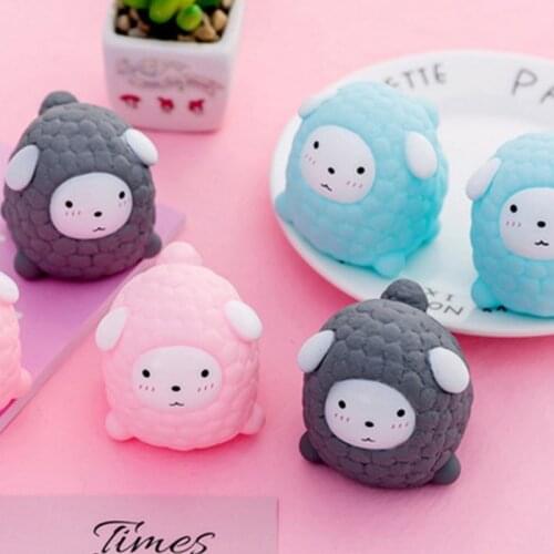 D7WF 6 Pcs Soft Sheep Bath Toy Mini Decompression Party Gift for Kids Non-toxic Color Sensory Stress Relief Toy Novelty Cure