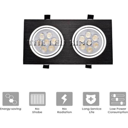 Dimmable LED Downlights 18W30W AC85-265V Square silver Black LED Ceiling Lamp Down Light for Kitchen Home Office Indoor Lighting