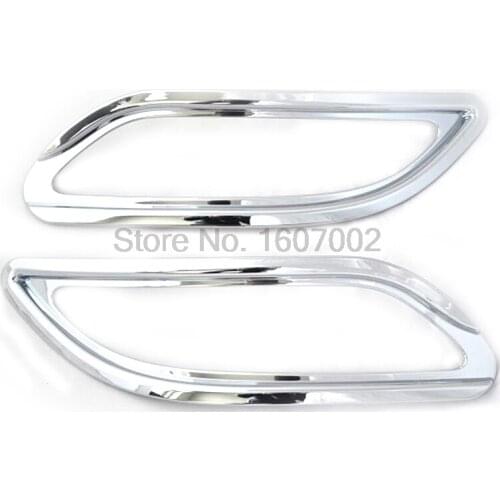 For Hyundai IX45 New Santa FE 2013 ABS Chrome 2pcs Car Rear Tail Foglight Lamp Molding Trim Cover Auto Exterior Accessories