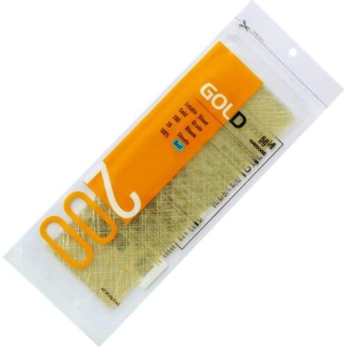 Haodong Beef Halal Gelatin Sheets Gold 200Bloom 20Sheets 40g Gelatin Leaves for Baking and Cooking Mirror Glaze Dessert Mousse