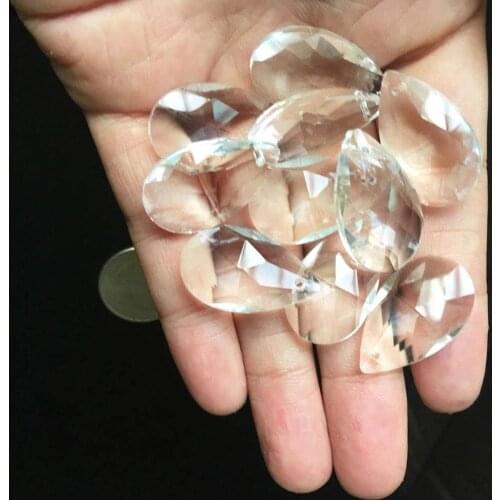 Water Drop Crystal Pendant Beads Glass Teardrop CRYSTAL Beads DIY Chandelier Part Lamp Prisms DIY Spacer Connector Home Decor