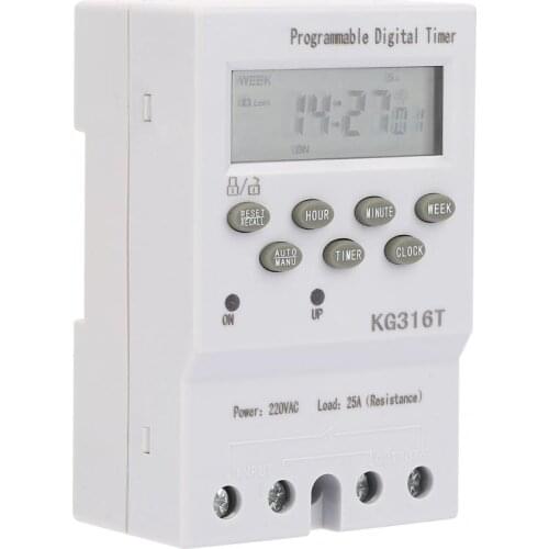 KG316T 220V Microcomputer Time Control Switch Programmable Automatic Mini Digital Timer Switch