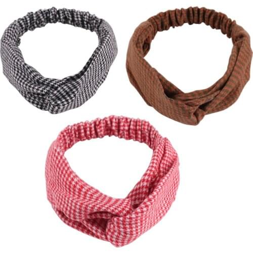 Korean Fashion Small Plaid Printing Flannelette Face Hair Headband Retro Collocation Single Product Hair Headband Hair Band