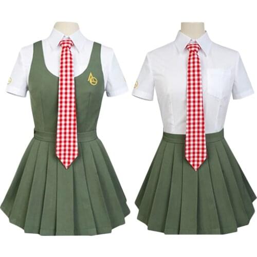 Super Dangan Ronpa 2 Danganronpa Mahiru Koizumi Cosplay Costume Women Girls Vest + Shirt + Skirt Suit School Uniform Wig C90K216