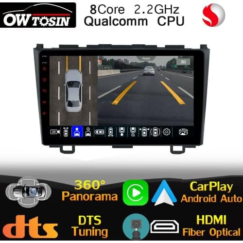 Qualcomm CPU Android For Honda CRV CR-V 3 RE 2006-2012 Car Radio GPS Optical HDMI Head Unit DTS HIFI DSP 360 Panoramic CarPlay