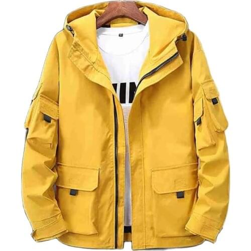 Autumn winter men cargo jackets pockets hooded plus size 7XL 8XL 9XL korea style safari style large size loose fat jacket coat