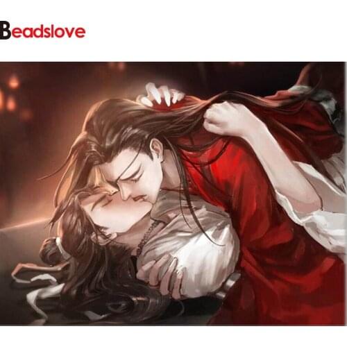 5 d diamond painting Anime lover kiss 3d handmade,full square round diamond embroidery rhinestones cross stitch kits