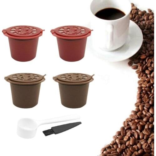 Coffee Utensils 4-piece Set Free Spoon And Brush Reusable Capsules Coffee Set Filter X9N9