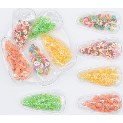 20Pcs Filling Shakers Clay Crystal Applique Snap Clip Covers Have Slit for DIY Baby Headwear Hair BB Clips Decor Accessories P67