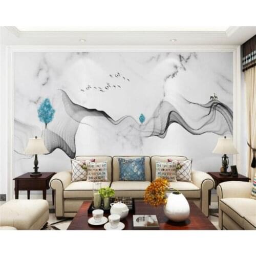 Beibehang wall stickers home decor behang Modern and simple new Chinese ink landscape decorative painting papier peint mural 3d