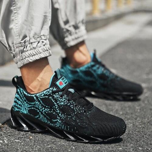 Big Size Outdoor Non Slip Mens Sports Shoes Sport Sneakers for Men Sport Shoes Running Black Blue Deporte Athletic Tennis B-797