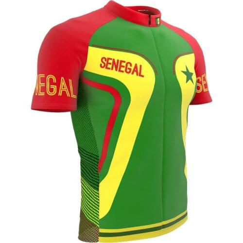 2021 new senegal mens full zipper bicycle short-sleeved cycling jersey