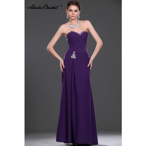 Wedding Party Dress Long Mother Of The Groom Dresses Gorgeous A Line Sleeveless Purple Chiffon Mother of the Bride Dress