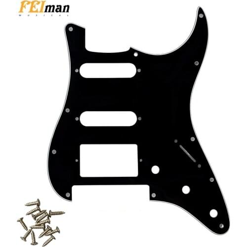Pleroo Guitar Accessories Strat HSS Pickguard And 11 Screws For Fender Strat Floyd Rose Bridge Cut with PAF Humbucker