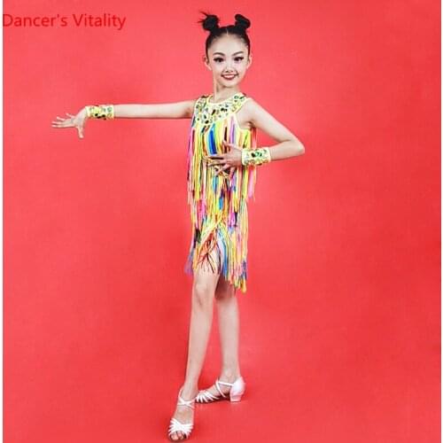 Latin Dance Girls Sexy Tassel Slim Dress Professional Performance Clothes Female Adult Backless Competition Clothing