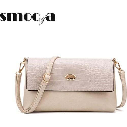 SMOOZA Fashion Women Shoulder Bag Designer Handbag Leather Womens Crossbody Messenger Bags Ladies Purse Female Flap Bolsa