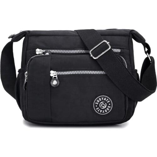 High Quality Waterproof Light Nylon Women Crossbody Bag Multi-pockets Female Shoulder Bag Fashion Casual Floral Printing Handbag