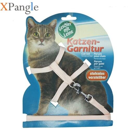 XPangle Soft Cat Harness Leash Set Pet Leashes Rope for Cats Adjust Lead Harness Outdoor Walking Chest Strap Pet Product 5 Color