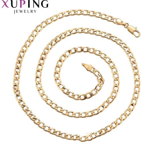 Xuping Elegant Gold-color Plated Necklace Hiphop Style Fashion Jewelry Valentines Day Gifts for Women 45474