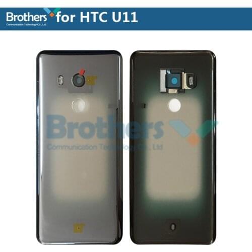 Back Cover for HTC U11 Plus U11+ U11Plus Battery Housing Battery Door 2Q4D100 with Camera Glass Back Case Transparent Black Top