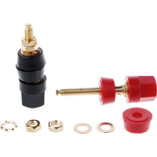 1 Pair 4mm Banana Plug Red Black Connector Amplifier Terminal Binding Post Speaker Jack 62KD