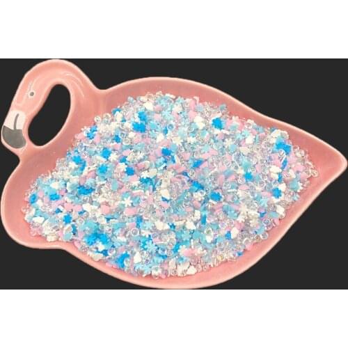 100g Mixed Rhinestone Cloud Snowflake Slices Polymer Hot Clay Sprinkles for Crafts DIY Nail Arts Decoration Filling Accessories