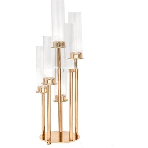55cmTall Six Arm Round Metal Cluster Candle Holder Candelabra Wedding Centerpieces senyu1822