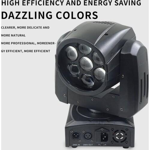 7x12W Led Moving Head Zoom Dyeing Light RGBW 4IN1 LED Beam DJ Stage Head Lights DMX DJ Light KTV party light