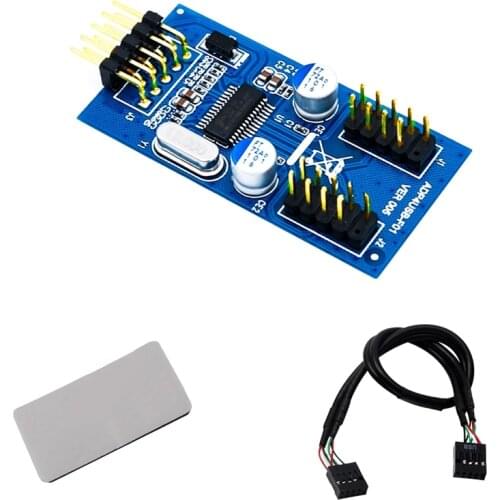 9Pin USB Header Male 1 to 2 Female Extension Splitter Cable Connector Adapter USB HUB Extension Card for Desktop