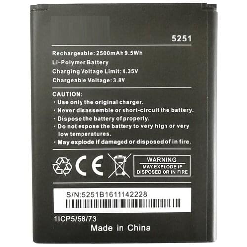 For Wiko 5251 Battery 2500mAh Bateria Batterie Batterij Accumulator
