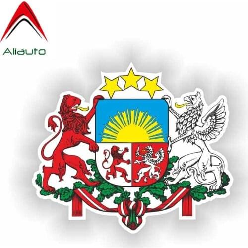 Aliauto Personality Car Sticker Latvia Coat of Arms Helmet Automobile Motorcycle PVC Waterproof Decal Accessories,13cm*11cm