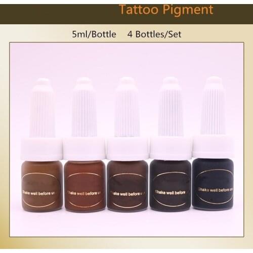 Free Shipping 4 Pcs/Set Latest Permanent Makeup Tattoo Pigment 6 Colours Can Be Choose