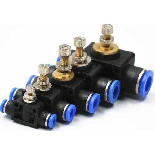 Free Delivery Throttle Valve SA 4-12mm Airflow Control Valve Speed Control Pneumatic Hose Pressure Accessories