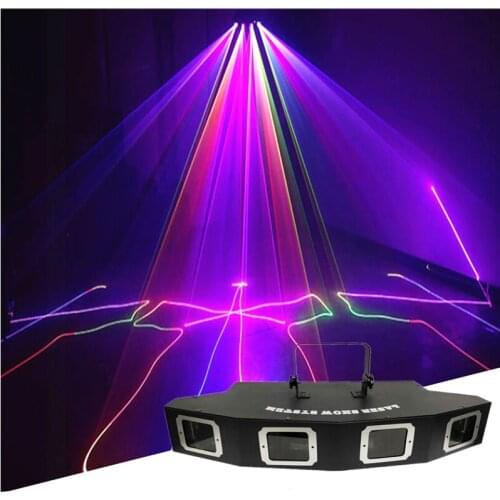 Fast shipping Disco four-head full-color laser light DMX scanning laser stage projector DJ club stage lighting effect
