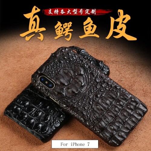 Wangcangli Genuine crocodile leather 3 kinds of styles Half pack phone case For iphone 7 handmade can customize the model