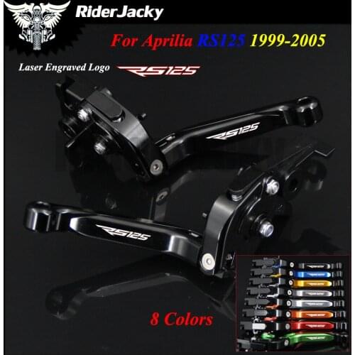 8 Colors Full Black CNC Motorcycle Accessories Adjustable Brake Clutch Levers For Aprilia RS125 RS 125 1999-2005 2002 2003 2004