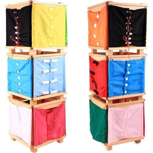 Wooden Practical Life Buttons Dressing Frame Educational Montessori Toys For Children Skill Learning Educational Toys