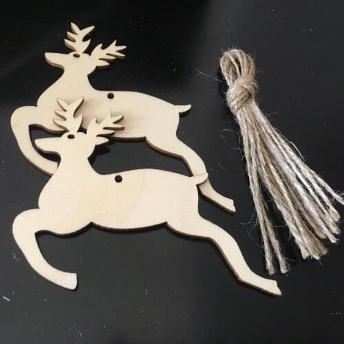 Wood leaping deer mini reindeer christmas adornments