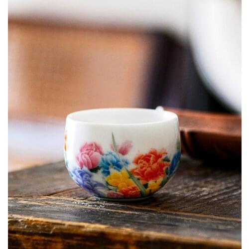 Porcelain ceramic small Chinese no handle tea cup