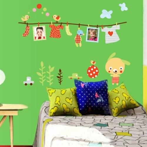 1pc Cute Hang Clothes Wall Sticker Room Decal Mural Wall Art Nursery Kids Baby Child Bedroom Decor Clothes Rack Home Decor