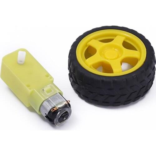 1 Set DIY Smart Car Robot Chassis Kit Plastic Tire Wheel Tyre With DC 3-6V Gear Motor 65* 28mm For Arduino Mayitr
