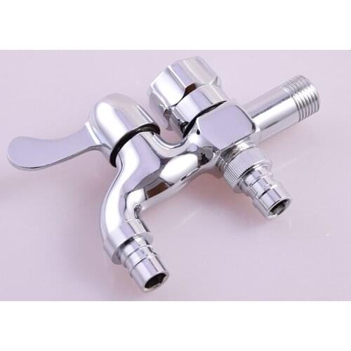 Brass Washing Machine Faucet Kitchen Bathroom Faucet Double Outlet Mixer Sink Faucet Wall Mounted Chrome Mop pool Bibcock Taps