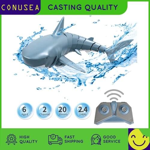 Mini Rc Shark Boat Remote Control Boat Toy Swim Toy Underwater Rc Boat Electric Racing Boat Spoof Toy Pool Gift for Kids