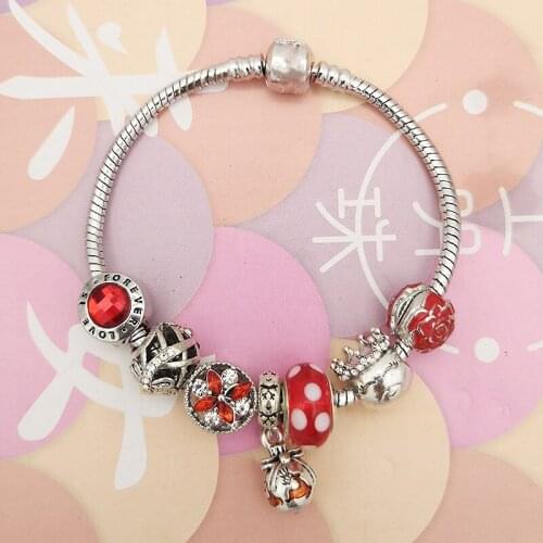 New style DIY Red Lucky Deer pendant Series Womenundefineds Snake Bone bracelet