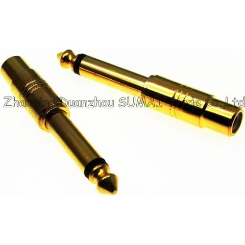 Good Gold-plated 6.35mm male plug to RCA female socket mono audio plug adapter, RCA jack to 6.5mm Plug Adapter