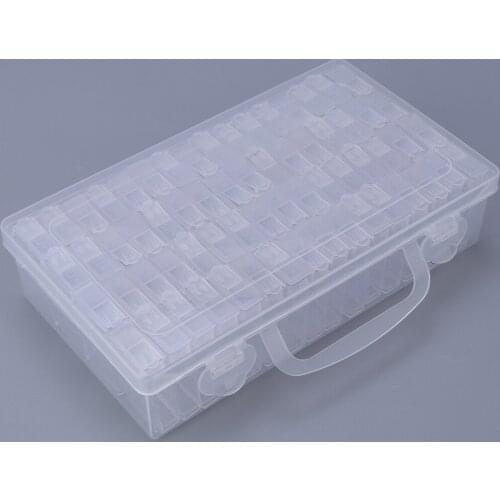Transparent Jewelry Storage Box Bead Tools Organizer 64 Grids