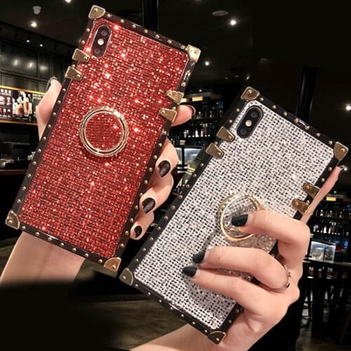 Luxury Bling Glitter Cover for iphone 12 PRO X XS MAX XR 6 6S Plus Soft Square Phone Case for iphone 11 PRO MAX 7 8 Plus Coque