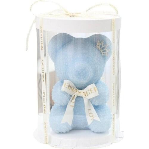 DIY 20cm Wedding Valentines Gift Diamond Rose Bear Emulated Flower Immortal Bear Birthday Gift Hot Creative Crystal